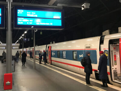 night train at railway station