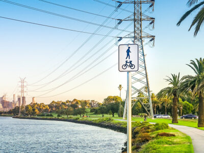 Pedestrian bicycle lane australia
