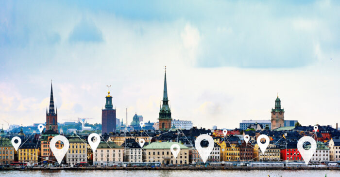 siluett av stadsbild stockholm